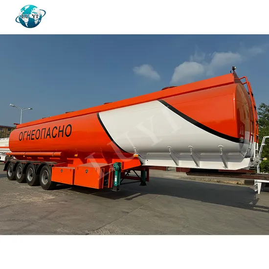 工場価格4軸燃料タンカートレーラー30000L / 40000L / 50000L炭素鋼/ステンレス鋼/アルミニウム合金タンクセミトレーラー