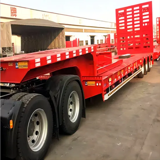低価格で高品質の大型トラクターセミトレーラー3軸60トンローベッドトレーラーローベッドトレーラー