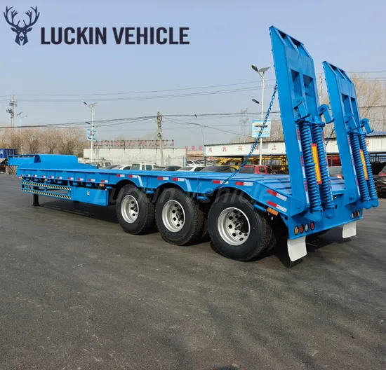 ヘビーデューティー60トン/80トン/100トン3/4/5軸ローフラットベッド/ローボーイ/ローベッド/ローローダー/ロー